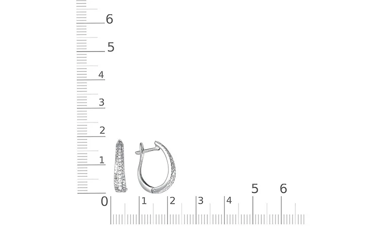 Серьги Дорожки из белого золота с 24 бриллиантами