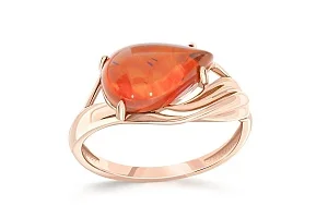 Кольцо из красного золота с янтарём