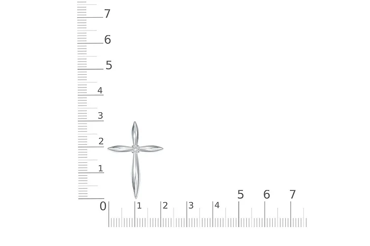 Крест из белого золота с бриллиантом