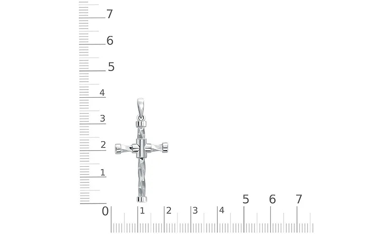 Крест из белого золота без вставок