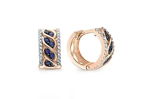 Серьги из красного золота с 14 сапфирами и 52 бриллиантами