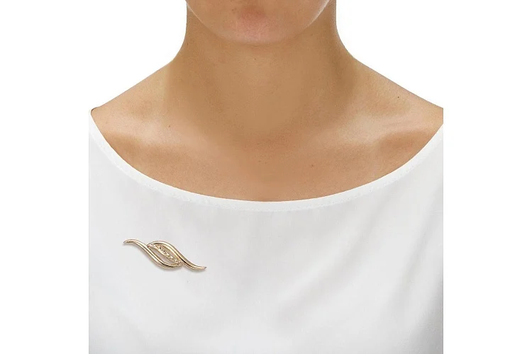 Брошь из жёлтого золота без вставок