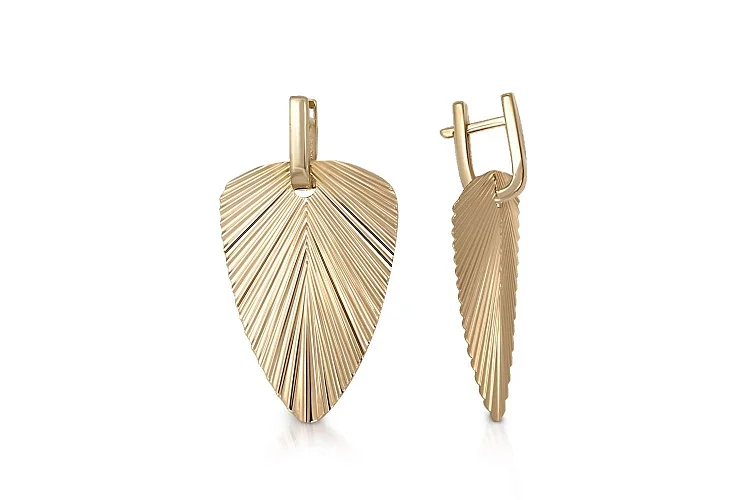 Серьги-трансформеры из жёлтого золота без вставок