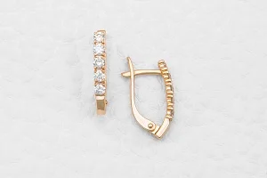 Серьги Дорожки из жёлтого золота с 10 бриллиантами