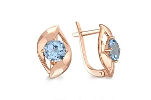 Серьги из красного золота с 2 топазами sky