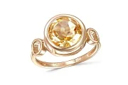 Кольцо из красного золота с цитрином