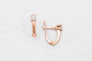 Серьги из красного золота с 2 бриллиантами