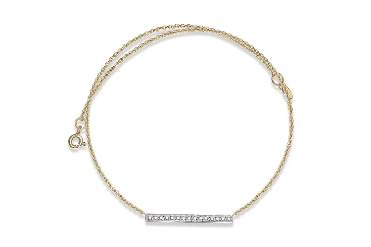 Колье из жёлтого золота с 15 фианитами