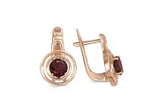 Серьги из красного золота с 2 гранатами