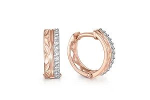 Серьги из красного золота с 24 фианитами