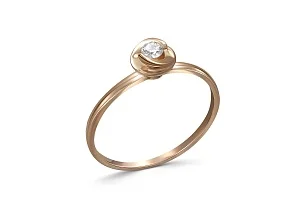 Кольцо из красного золота с бриллиантом