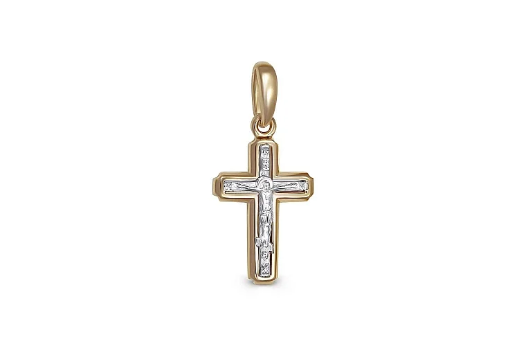 Крест из жёлтого золота без вставок
