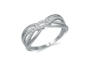 Кольцо из белого золота с 42 фианитами