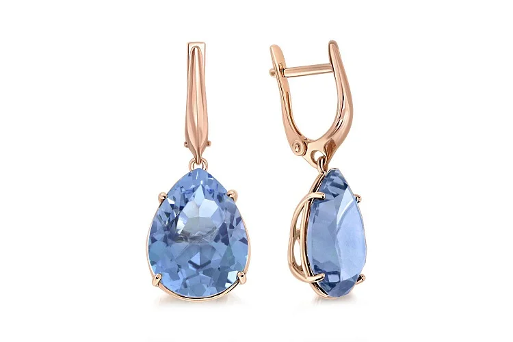 Серьги из красного золота с 2 наноситалами