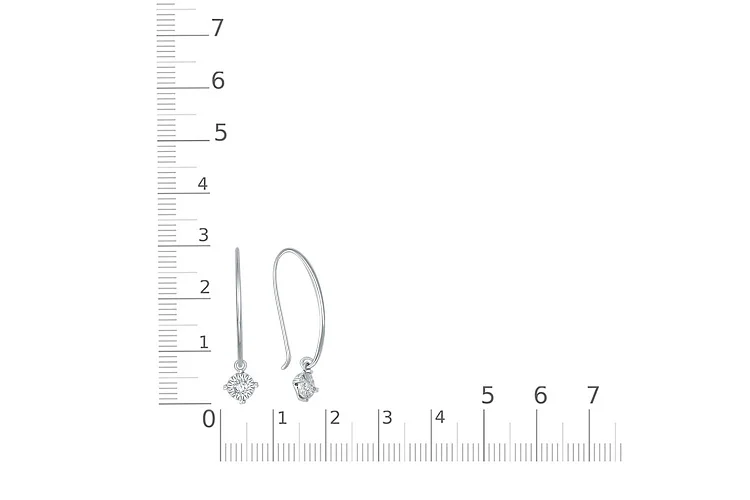 Серьги из белого золота с 2 бриллиантами