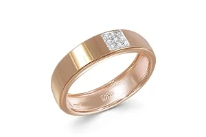 Обручальное кольцо из красного золота с 9 бриллиантами