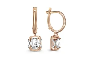 Серьги из красного золота с горным хрусталём