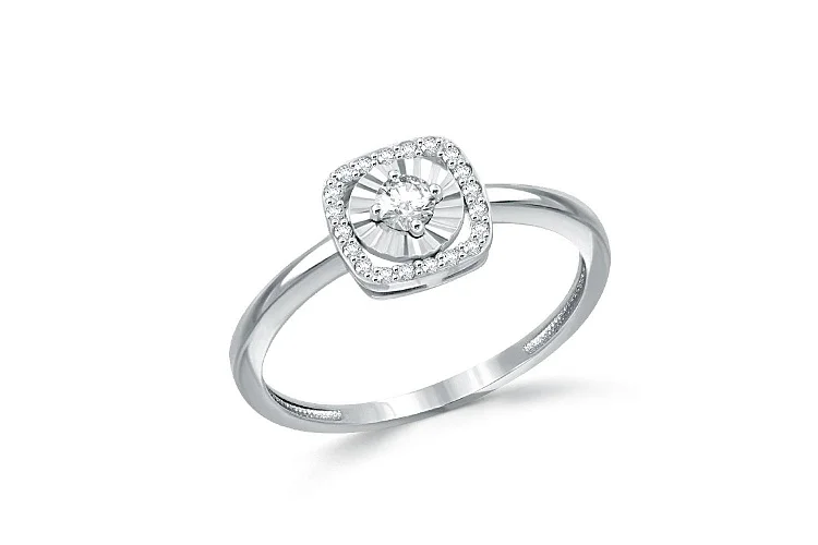 Кольцо из белого золота с 21 бриллиантами