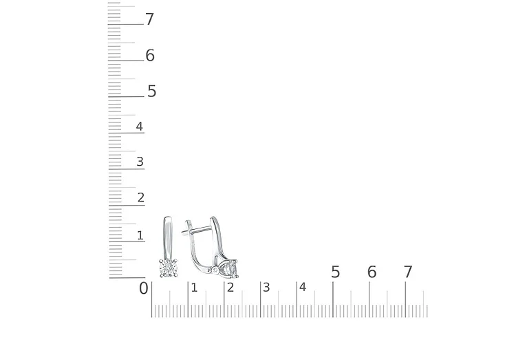 Серьги из белого золота с 6 бриллиантами