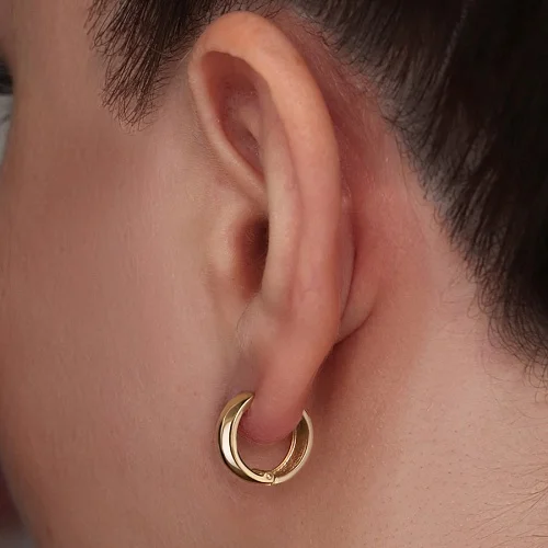 Серьги из жёлтого золота без вставок