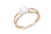 Кольцо из красного золота с жемчугом