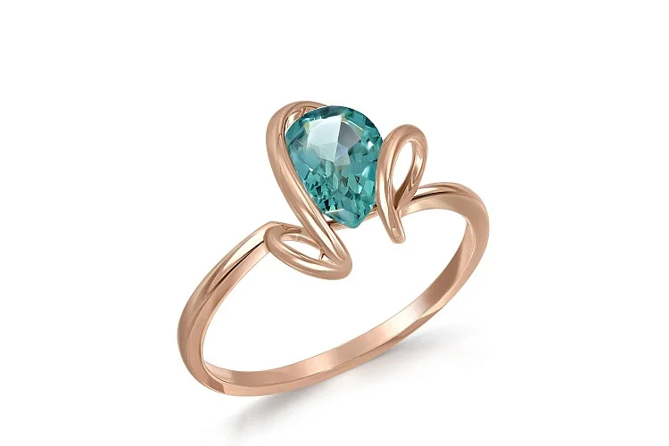 Кольцо из красного золота с ситаллом