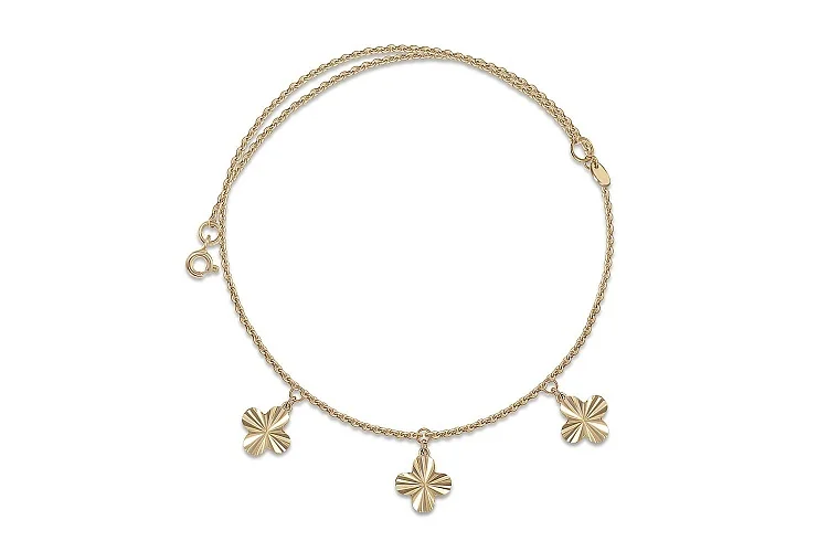 Колье Клевер из жёлтого золота без вставок