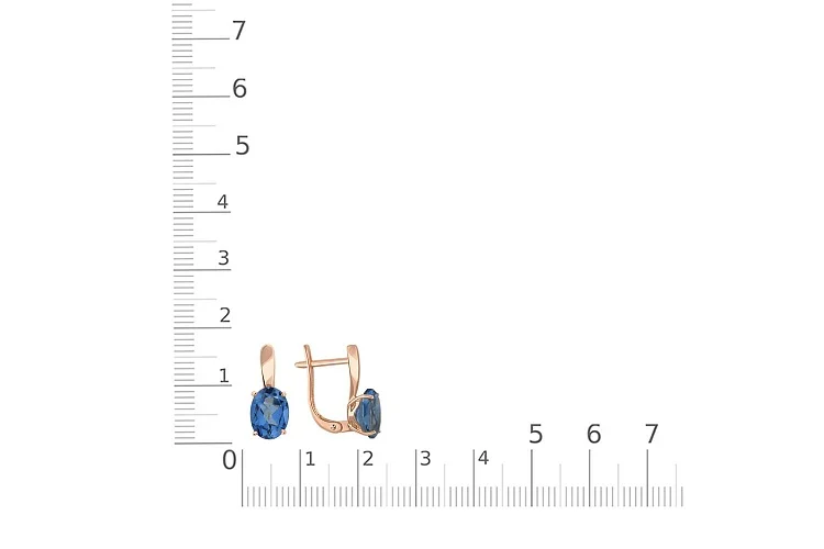 Серьги из красного золота с 2 топазами лондон