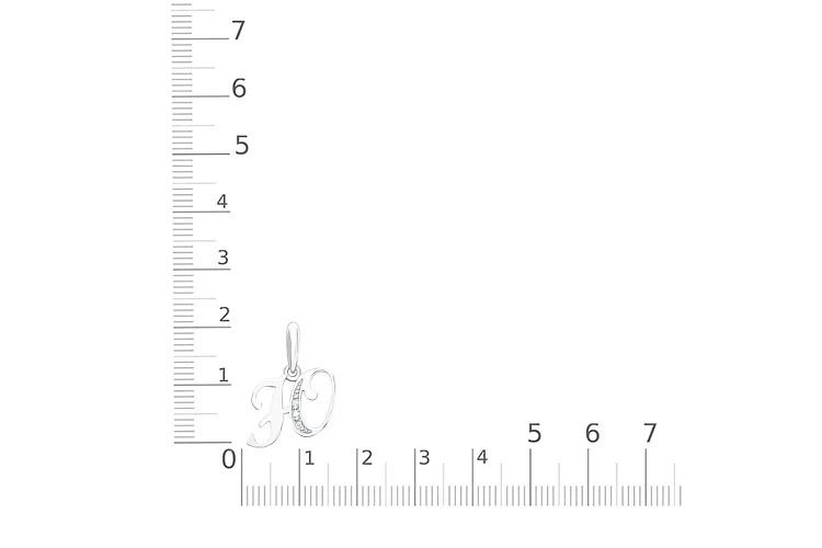 Подвеска Буква из белого золота с 3 фианитами