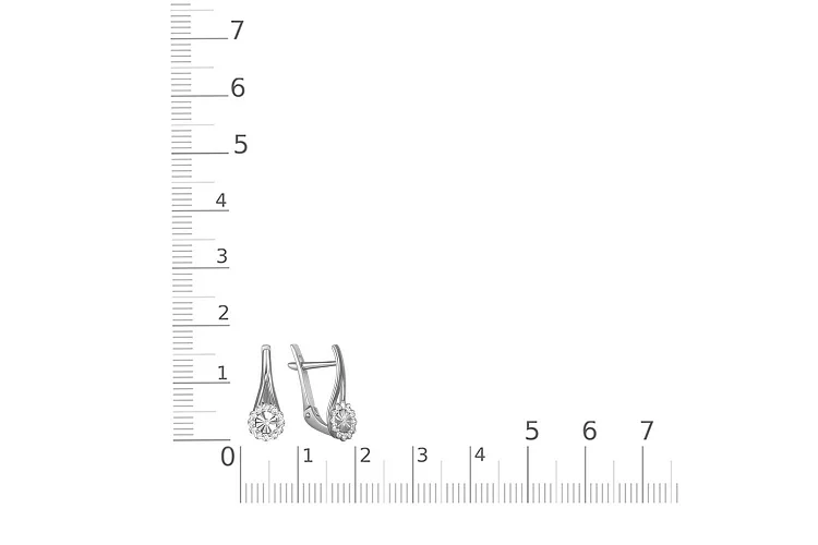 Серьги Цветы из белого золота с 26 бриллиантами