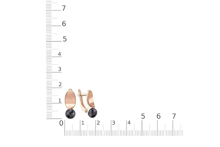 Серьги из красного золота с 2 жемчужинами