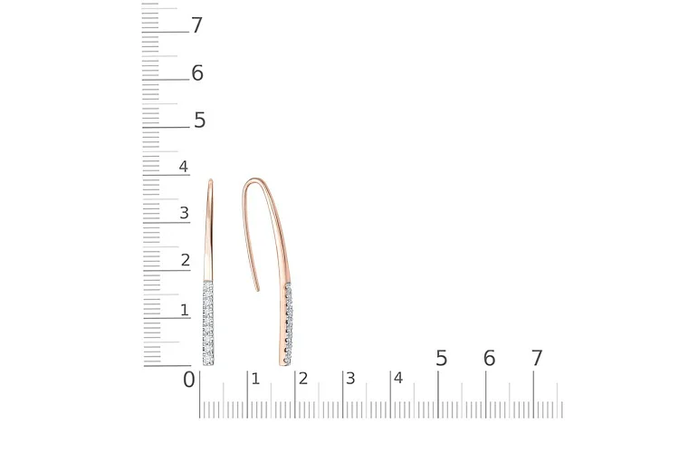 Серьги из красного золота с 20 фианитами