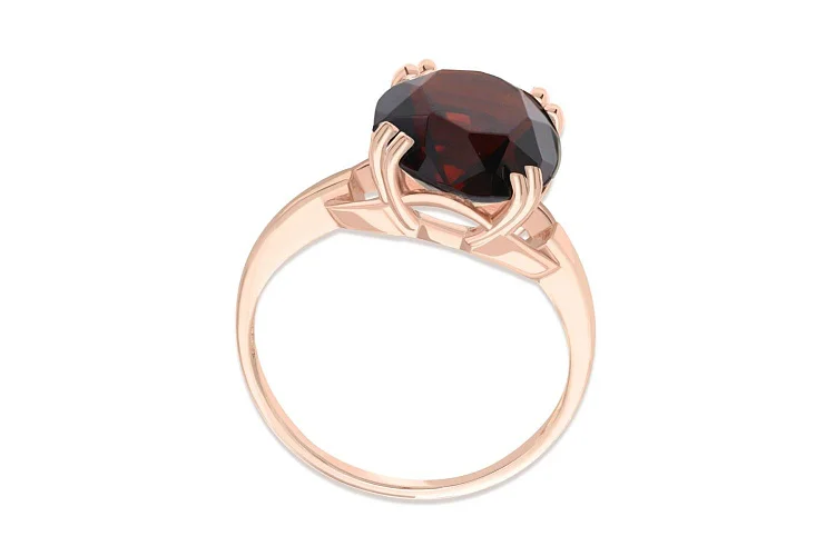 Кольцо из красного золота с кварцем