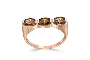 Кольцо из красного золота с 3 фианитами