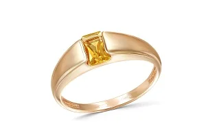 Кольцо из красного золота с цитрином