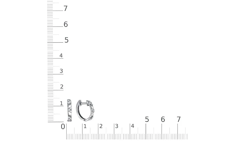 Серьги из белого золота с 18 фианитами