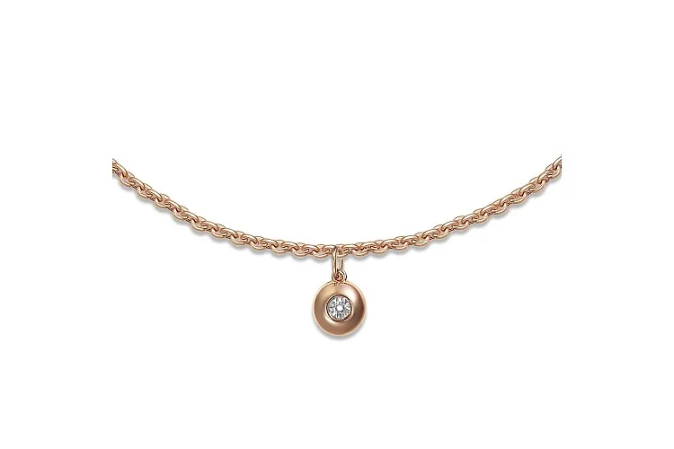 Колье из красного золота с бриллиантом