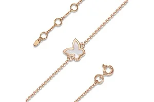 Браслет Бабочка из красного золота с перламутром