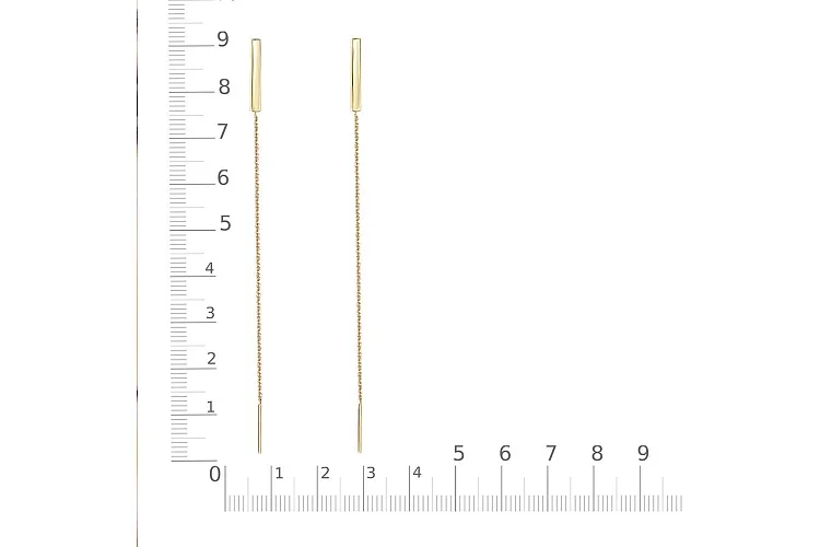 Серьги-продёвки из жёлтого золота без вставок
