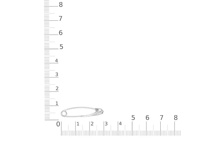 Булавка из белого золота с 3 фианитами