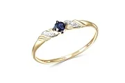 Кольцо из жёлтого золота с сапфиром и 6 бриллиантами