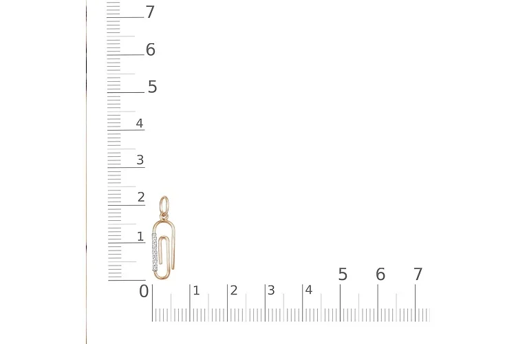 Подвеска Скрепка из красного золота с 8 бриллиантами