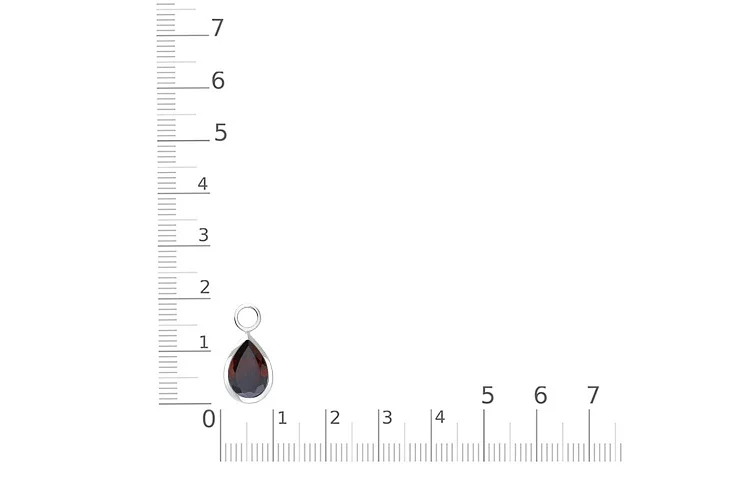 Подвеска серёг-трансформеров из белого золота с гранатом