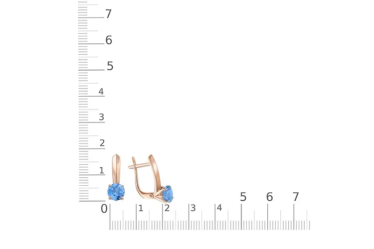 Серьги из красного золота с 2 топазами swiss