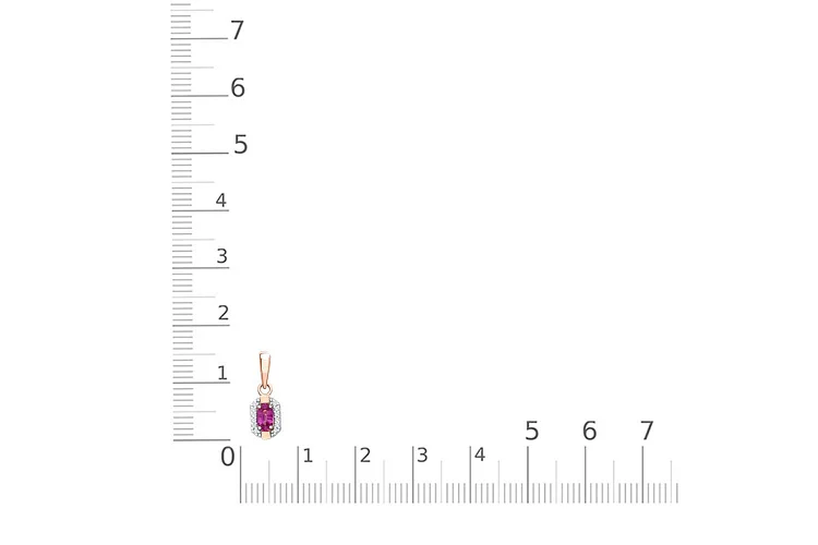 Подвеска из красного золота с рубином и 12 бриллиантами