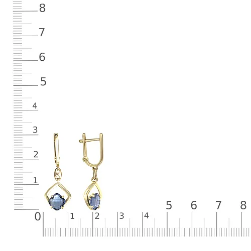 Серьги из жёлтого золота с 2 топазами лондон