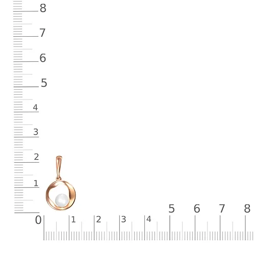 Подвеска Круг из красного золота с жемчугом