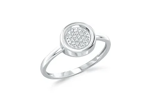 Кольцо из белого золота с 19 фианитами