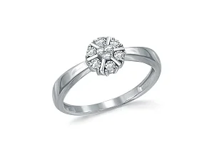 Кольцо из белого золота с 9 бриллиантами