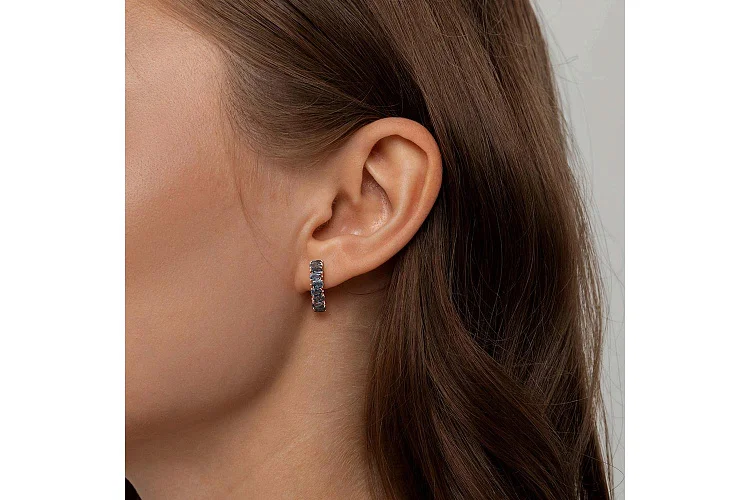 Серьги-пусеты Дорожки из красного золота с 24 топазами лондон